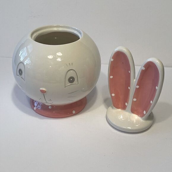 Transpac Dolomite Bunny Ears Cookie Jar - Picture 4 of 7